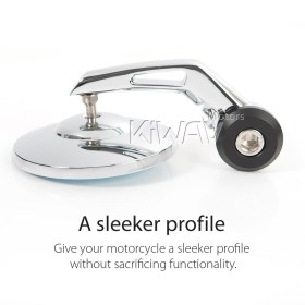 Bob chrome round bar end mirrors compatible with BMW M10 threaded handlebar
