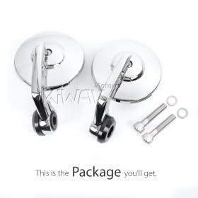 Bob chrome round bar end mirrors compatible with BMW M10 threaded handlebar