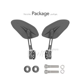 Horus black bar end mirrors compatible with BMW M10 threaded handlebar