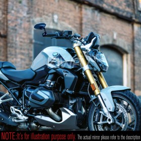 Horus black bar end mirrors compatible with BMW M10 threaded handlebar
