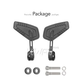 Blade black bar end mirrors compatible with BMW M10 threaded handlebar