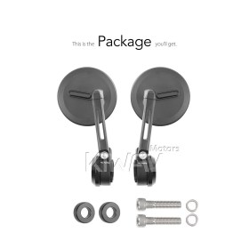 Ojo black bar end mirrors compatible with BMW M10 threaded handlebar