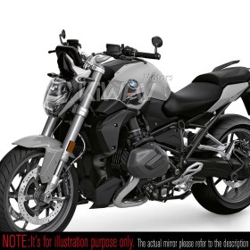 Aura black bar end mirrors compatible with BMW M10 threaded handlebar