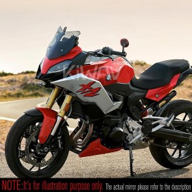 Aura red bar end mirrors compatible with BMW M10 threaded handlebar
