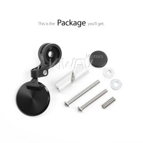 Orbix black motorcycle bar end mirror one piece compatible with BMW M8 threaded handlebar