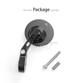 Orbii black bar end mirror a piece compatible with BMW M8 threaded handlebar