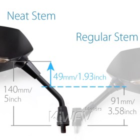 Lucifer black LED mirrors neat stem compatible with BMW
