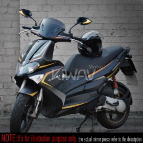 Lucifer black LED mirrors neat stem for 8mm scooters and motorcycles