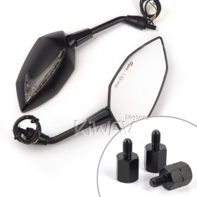 Lucifer black LED mirrors neat stem for 8mm scooters and motorcycles