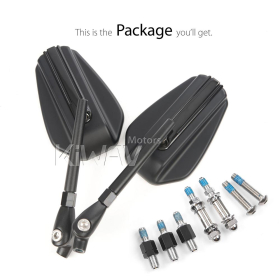 Emperor black mirrors compatible with Harley Davidson & M10 metric bike