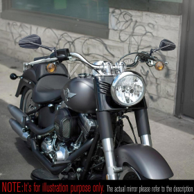 Emperor black mirrors compatible with Harley Davidson & M10 metric bike