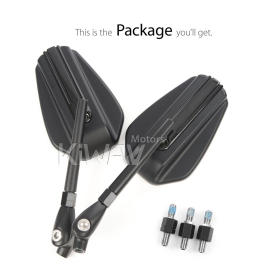 Emperor black mirrors for M8 scooters and motorcycles