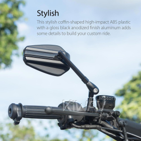 Emperor black mirrors compatible with Harley Street 500/750 2015-