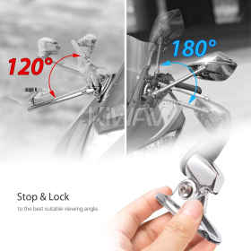 PalmII chrome fairing mount mirrors w/ chrome adapter