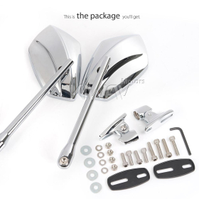 PalmII chrome fairing mount mirrors w/ chrome adapter