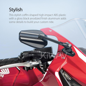 Emperor black fairing mount mirrors w/ chrome adapter compatible with Ducati Panigale