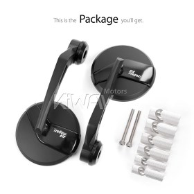 Missie black bar end mirrors for 7/8, 1, 1-1/4 Inch hollow end handlebars