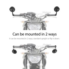 Missie black bar end mirrors for M6 threaded handlebars