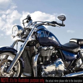 バーエンドミラー　4Rizz　黒　5mm & 6mmネジ式 　トライアンフ空冷式モデル用