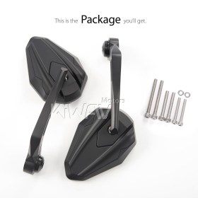 バーエンドミラー　4Rizz　黒　5mm & 6mmネジ式 　トライアンフ空冷式モデル用