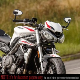 4Rizz white bar end mirrors compatible with Triumph air-cooled models