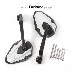 4Rizz white bar end mirrors compatible with Triumph air-cooled models