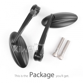 Ultra black bar end mirrors compatible with BMW