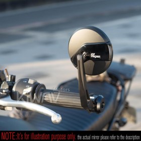 Missie black bar end mirrors compatible with Yamaha M16 threaded handlebars