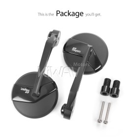 Missie black bar end mirrors compatible with Yamaha M16 threaded handlebars