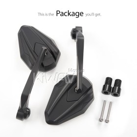 4Rizz black bar end mirrors compatible with Yamaha M16 threaded handlebars