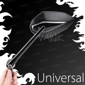 Venom black mirrors compatible with M10 metric bike & Harley Davidson