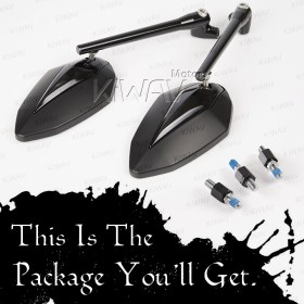 Venom black mirrors for 8mm scooters and motorcycles