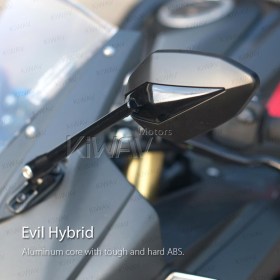 Venom black fairing mount mirrors w/ black adapter