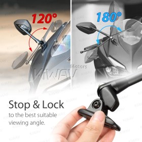 Venom black fairing mount mirrors w/ black adapter