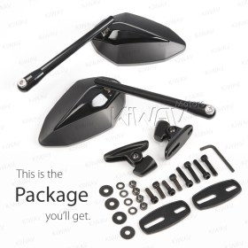 Venom black fairing mount mirrors w/ black adapter