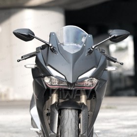 Venom black fairing mount mirrors w/ black adapter