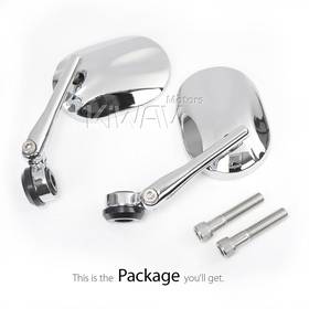 Stark chrome bar end mirrors compatible with BMW