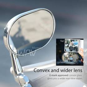 Stark chrome bar end mirrors compatible with Triumph air-cooled models