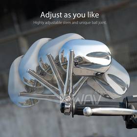 Stark chrome bar end mirrors compatible with Yamaha M16 threaded handlebars