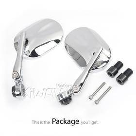 Stark chrome bar end mirrors compatible with Yamaha M16 threaded handlebars