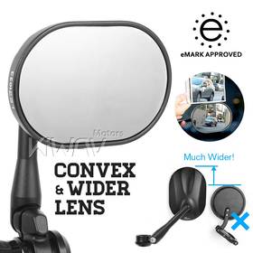 Stark black bar end mirrors for 7/8, 1, 1-1/4 Inch hollow handlebar