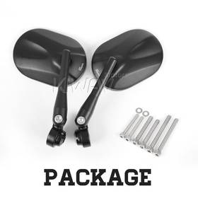 Stark black bar end mirrors compatible with Triumph air-cooled motorcycles