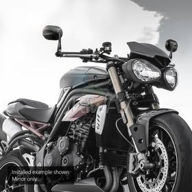 Stark black bar end mirrors compatible with Triumph air-cooled motorcycles