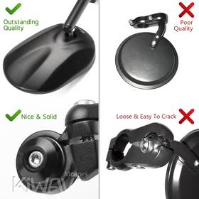 Stark black bar end mirrors compatible with Triumph air-cooled motorcycles