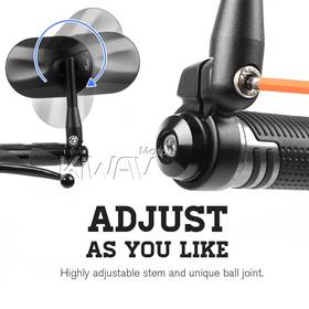 Stark black bar end mirrors compatible with Triumph air-cooled motorcycles