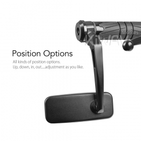 Classic black heavy weight bar end mirrors for 7/8, 1, 1-1/4 Inch hollow handlebar