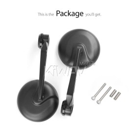 Retro black heavy weight bar end mirrors for M8 threaded handlebars