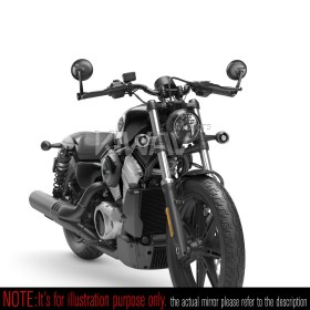 Retro black heavy weight bar end mirrors compatible with Harley Sportster S Nightster 2021-