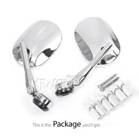 Stark chrome heavy weight bar end mirrors for 7/8, 1, 1-1/4 Inch hollow end handlebars