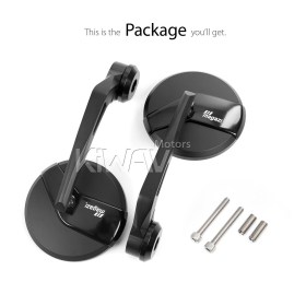 Missie black heavy weight bar end mirrors for M8 threaded handlebars